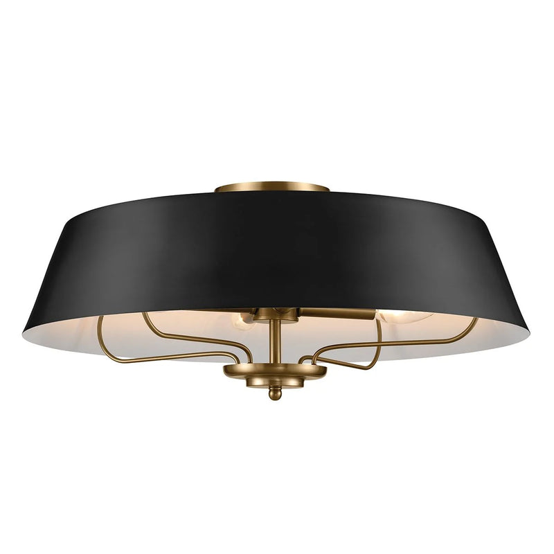 Luella 4lt Duo-Mount Pendant - Black & Brass