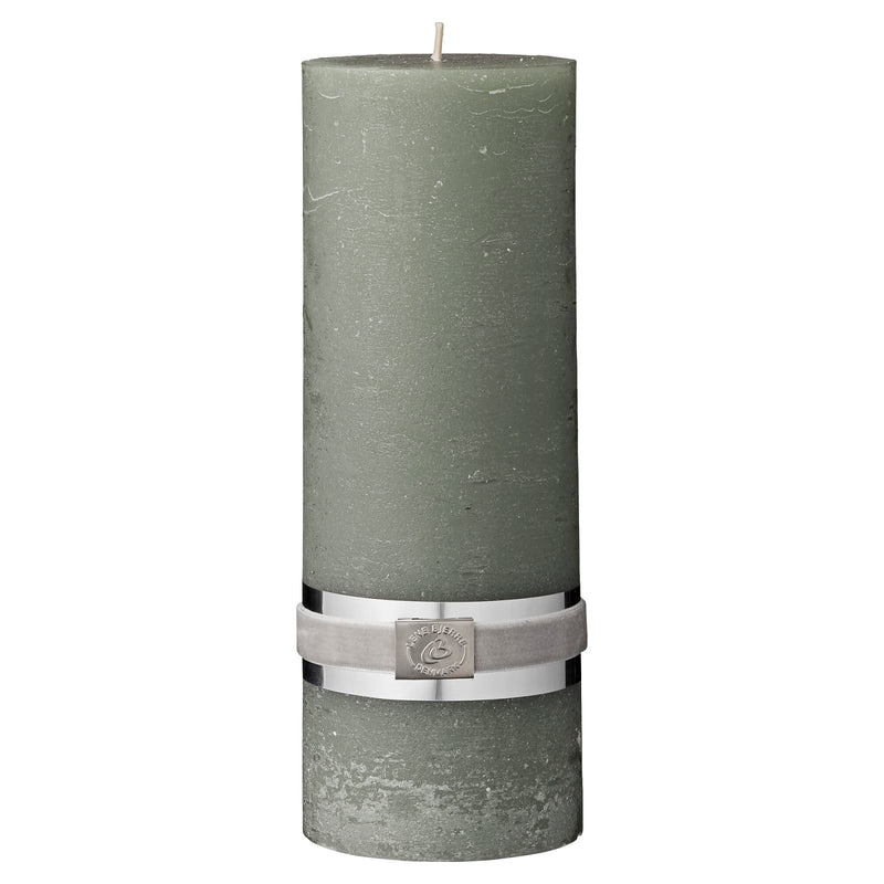 Lene Bjerre Rustic w. green pillar candle 20 cm