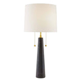 Sidney 2 lt Table Lamp - Black Marble with Antique Brass
