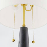 Sidney 2 lt Table Lamp - Black Marble with Antique Brass
