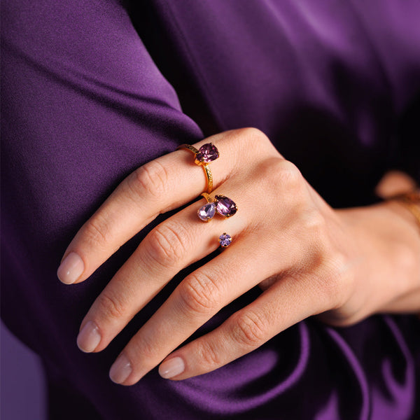 ALISIA RING GOLD VIOLET COMBO