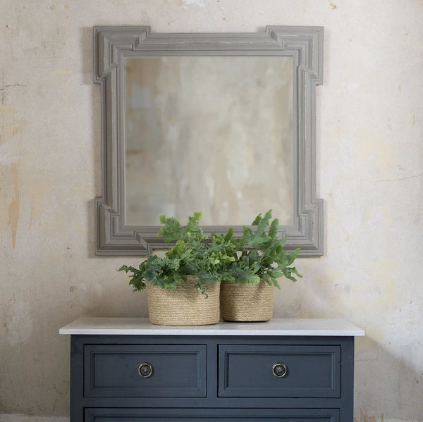 Wilton Layered Square Grey Mirror