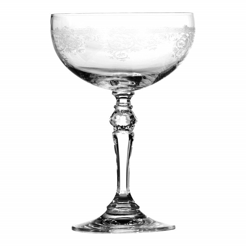 Curled Design Champagne Glass Saucer 260ml Boxset of Six - Meadow Lane Ardee