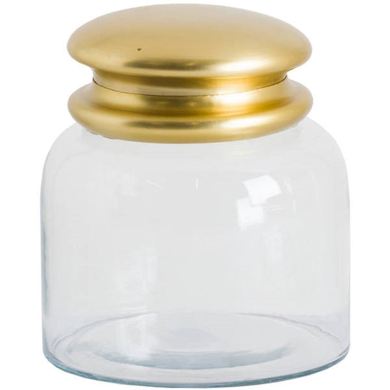 GLASS JAR WITH METAL LID 14X16CM - Meadow Lane Ardee