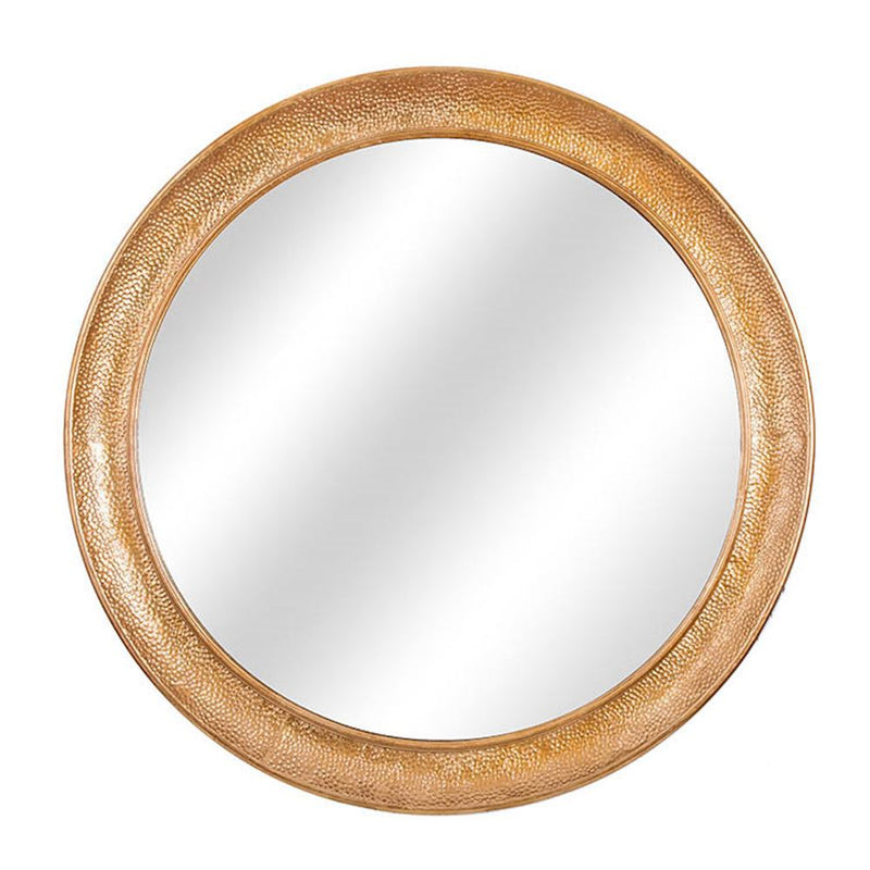 Hand Hammered Round Gold Mirror 120CM - Meadow Lane Ardee