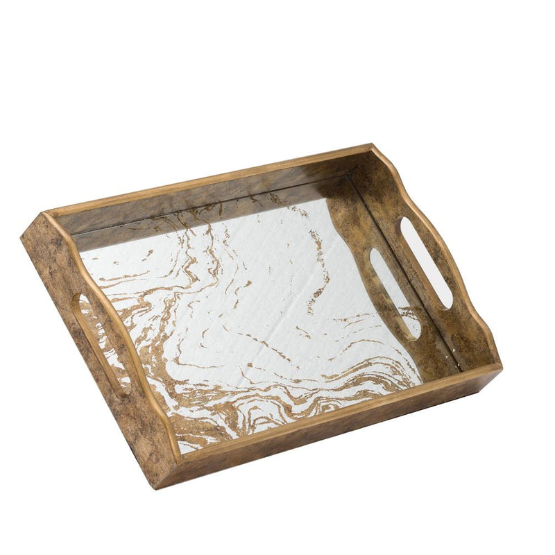 Augustus Mirrored Tray with Marbling Effect - Meadow Lane Ardee