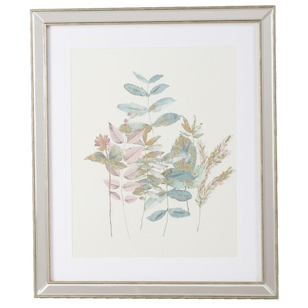 Wild Flower with Gold Leaf in Mirrored Frame A - Meadow Lane Ardee