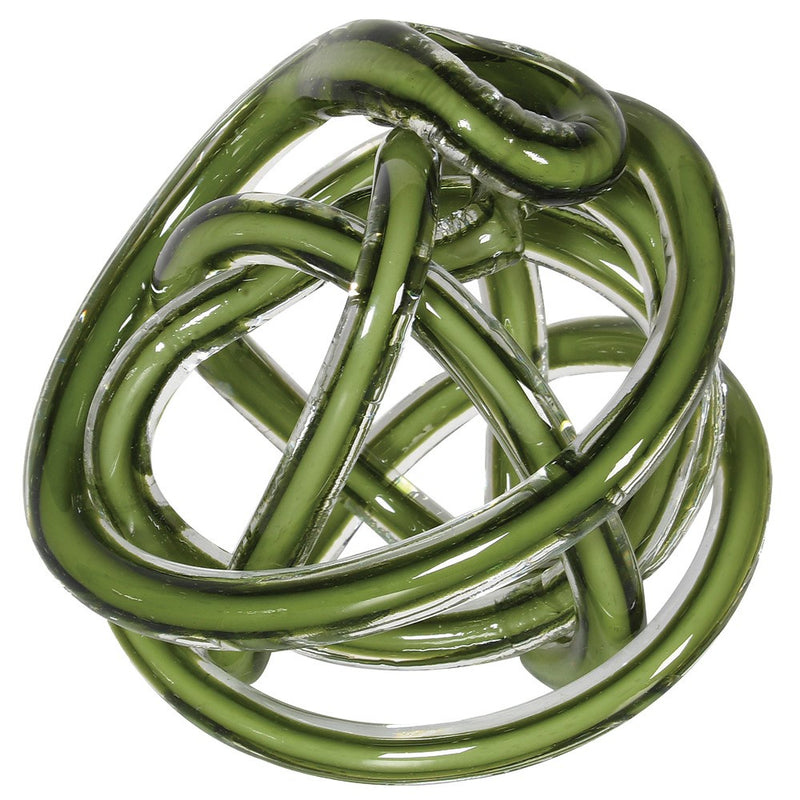 Green Glass table Decor Knot