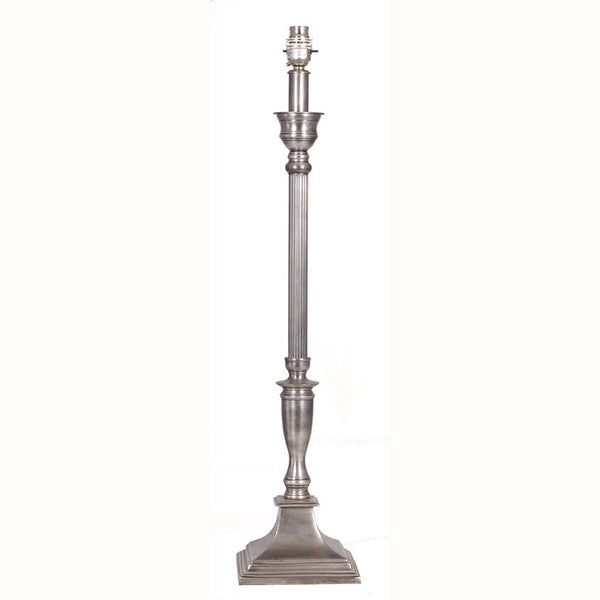 The Mussafu Antique Silver Metal Table Lamp - Meadow Lane Ardee