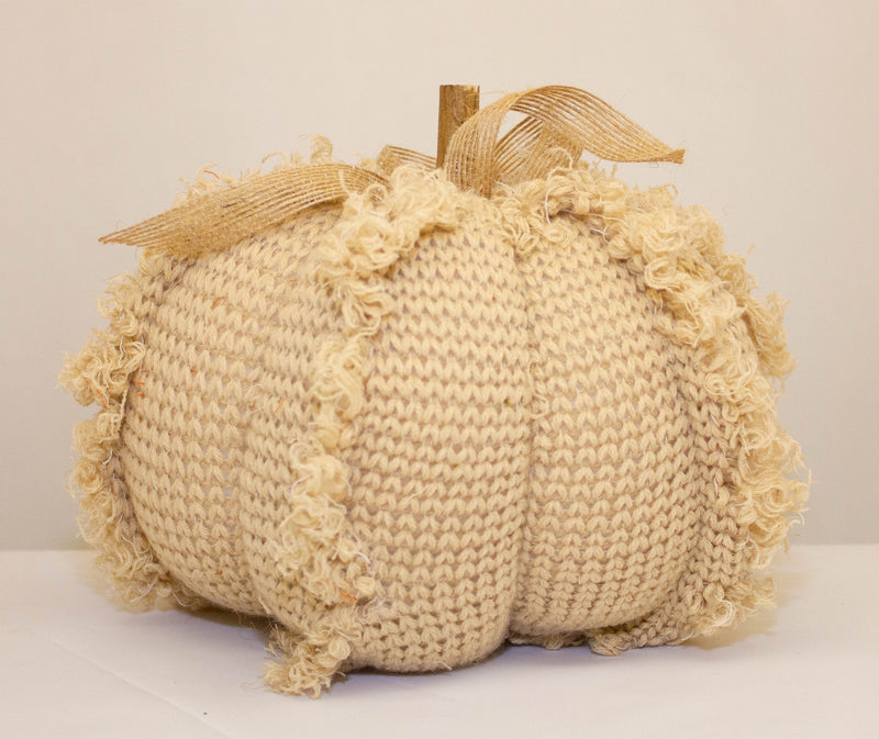 Large Knitted Cream Pumpkin - Meadow Lane Ardee