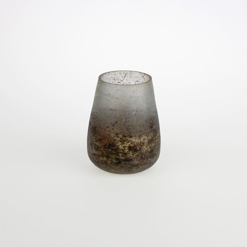 Grey & Brown Votive Glass, 10x14 cm