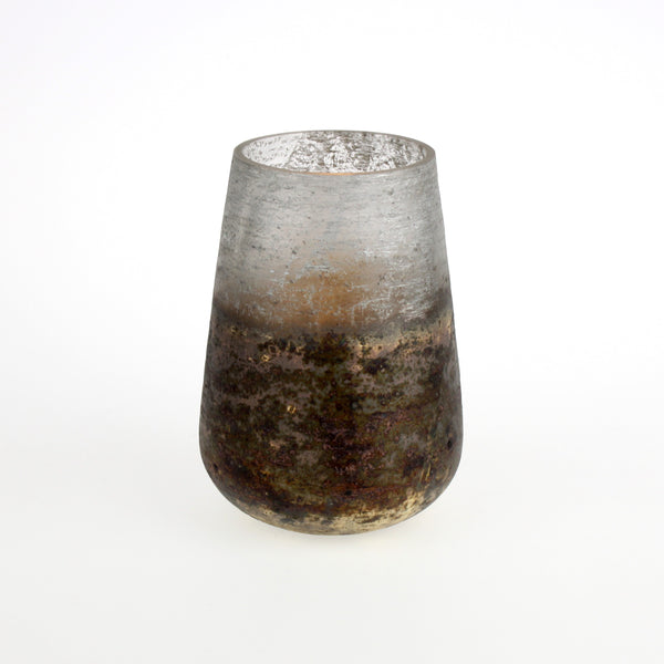 Grey & Brown Votive Glass, 15x22 cm