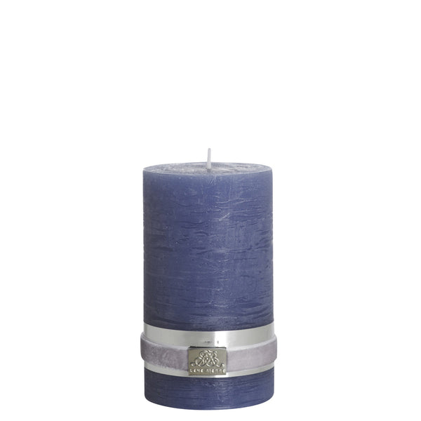 Lene Bjerre Rustic Small Blue Pillar Candle 12.5 CM - Meadow Lane Ardee