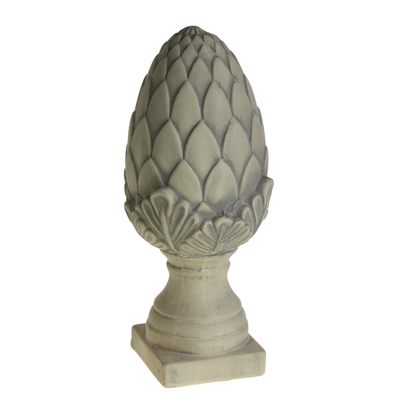 White Brushed Ceramic Pine Cone 16.5x38 cm
