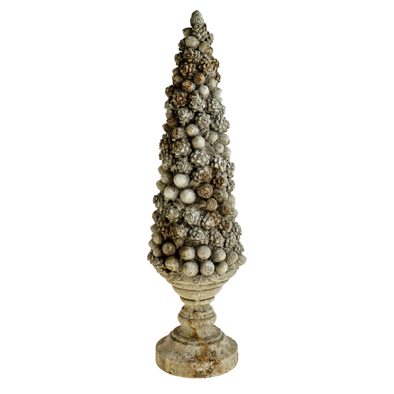 Antique Grey Pine Cone Finial Height 60 cm