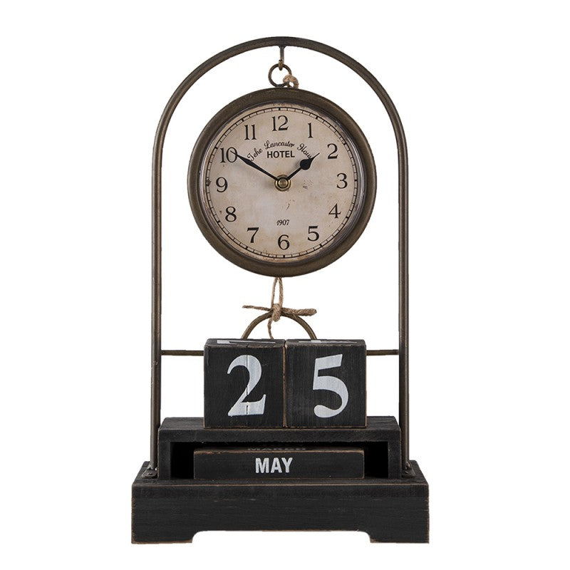 Table clock with calendar 23x12x39 cm / 1xAA