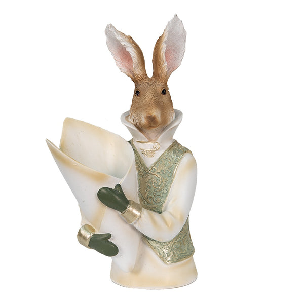 Decorative Rabbit Statue Beige 16x13x30 cm