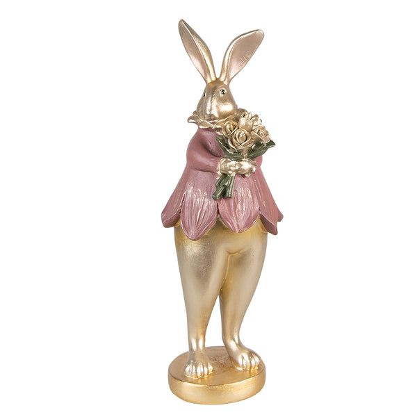 Decorative Standing Gold Easter rabbit 11x10x29 cm