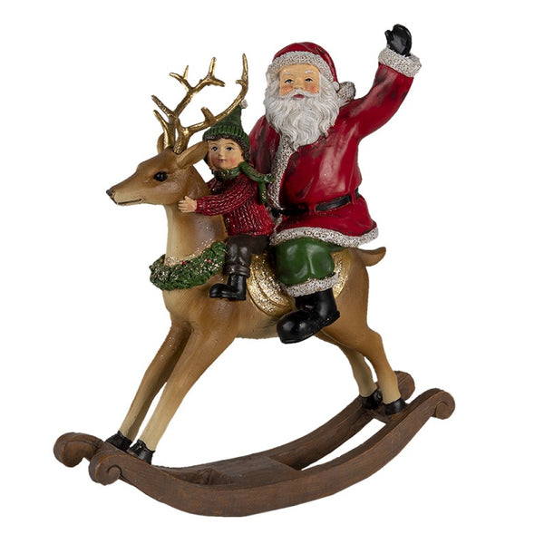 Decoration Santa on rocking horse 20x7x22 cm