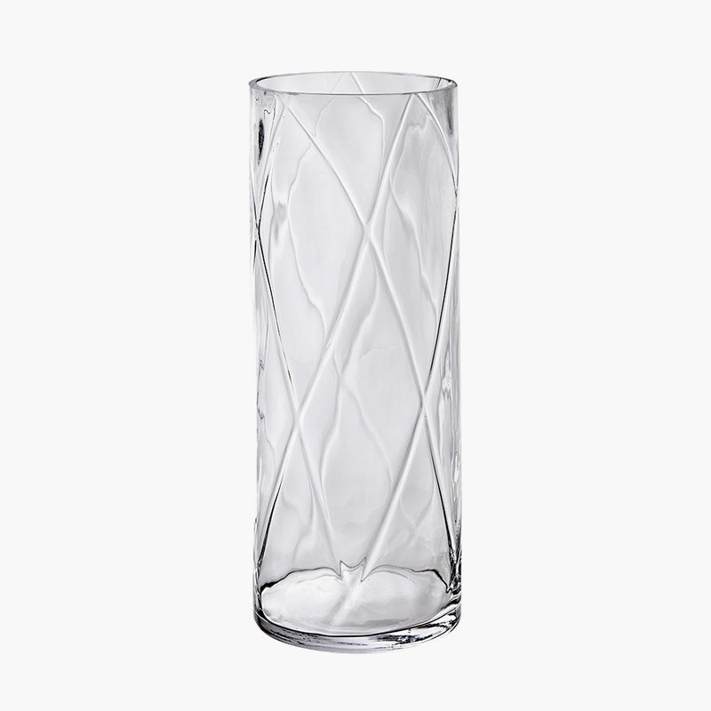 Clear Glass Round Optic Vase (Large) - Meadow Lane Ardee