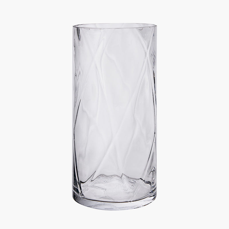 Clear Glass Round Optic Vase (Small) - Meadow Lane Ardee