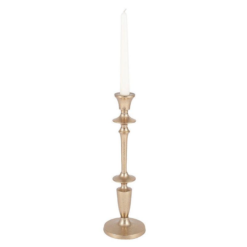 Rowellestown Antique Gold Metal Tudor Candlestick (Large) - Meadow Lane Ardee