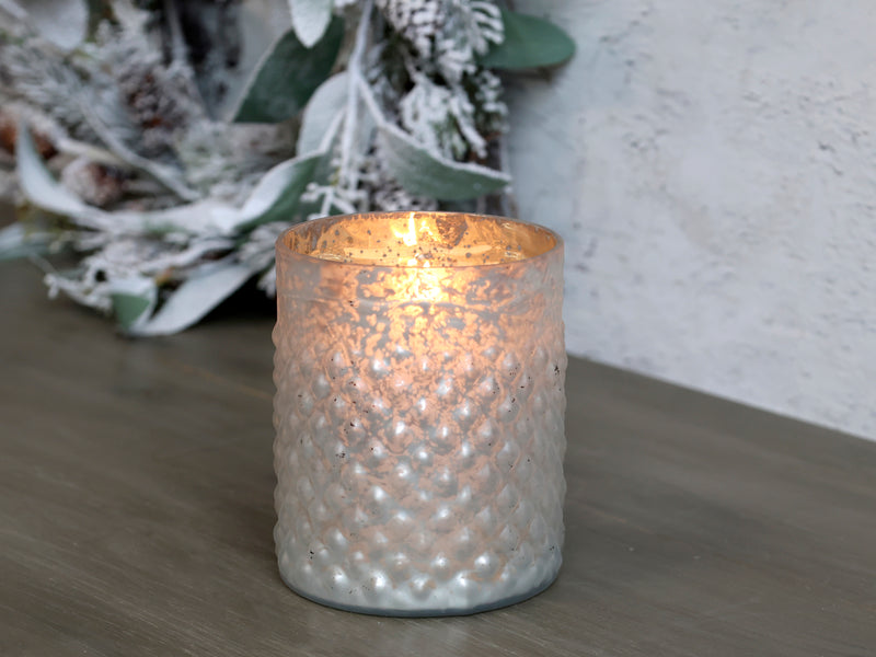 White tealight holder H11.5/D9cm - Meadow Lane Ardee