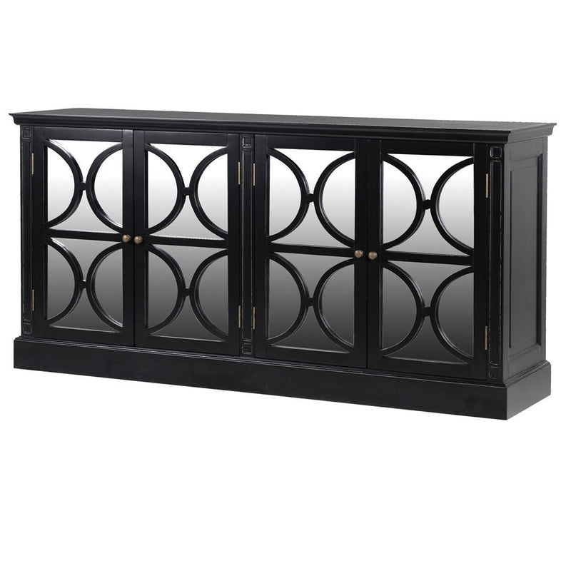 Black Fayence 4 Drawer Mirrored Sideboard - Meadow Lane Ardee