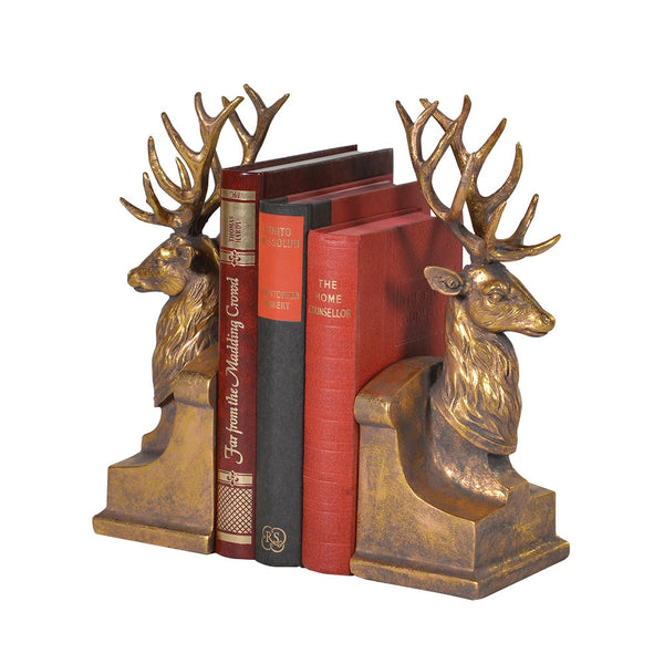 Stag Antique Gold Bookends - Meadow Lane Ardee