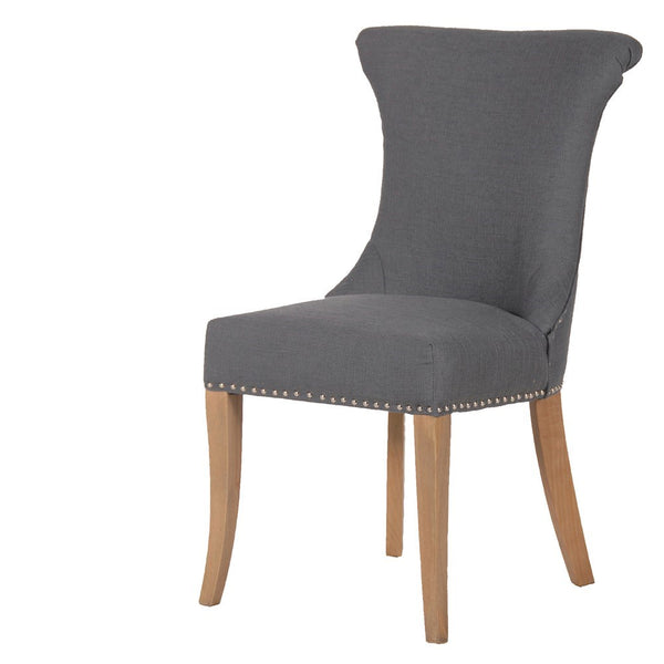 Dark Grey Studded Dining Chair - Meadow Lane Ardee