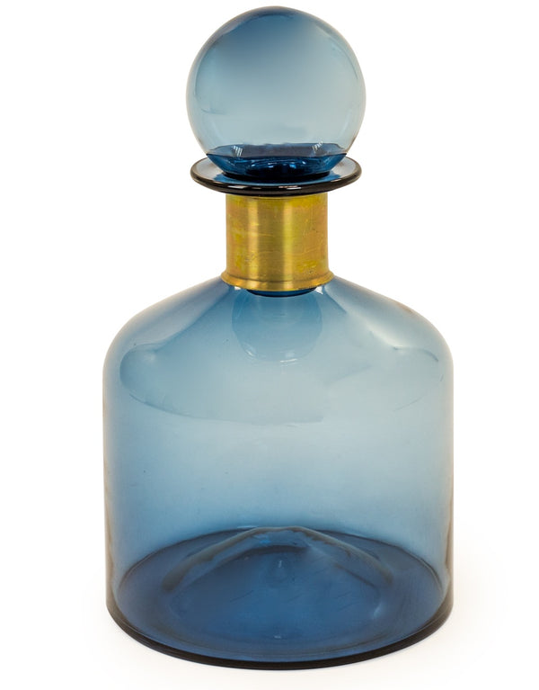 Large Blue Glass Apothecary Bottle - Meadow Lane Ardee