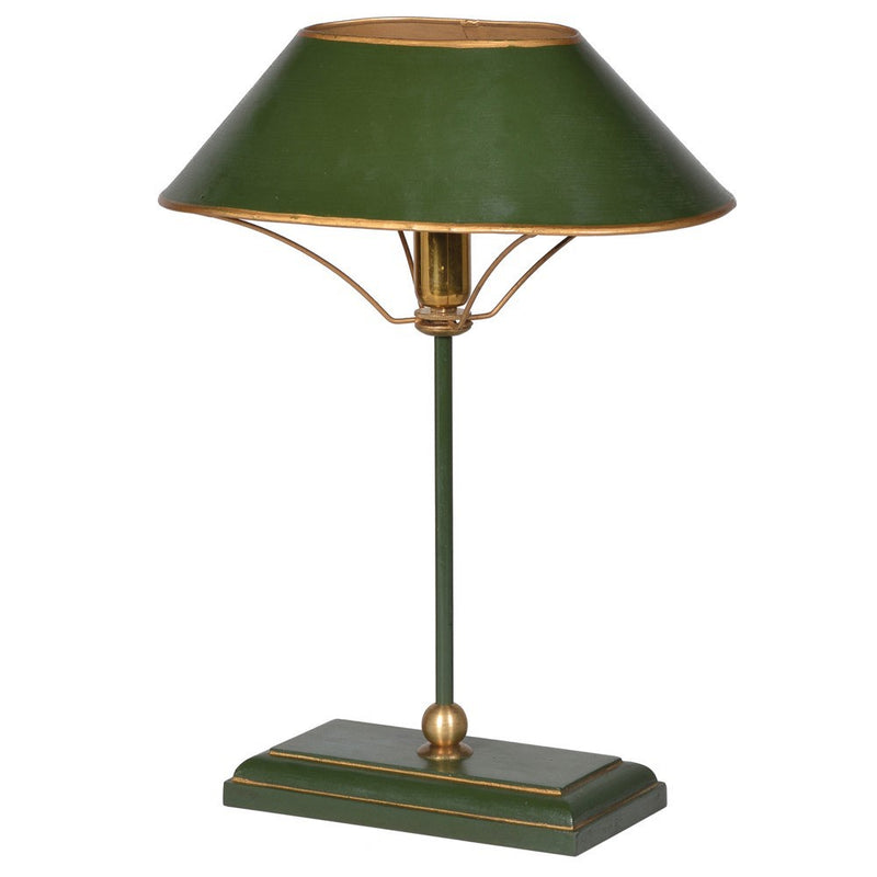 Green and Gold Bank Toleware Lamp - Meadow Lane Ardee