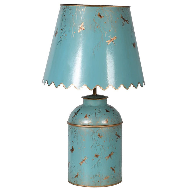 Pale Blue Forrest Lamp with Shade - Meadow Lane Ardee