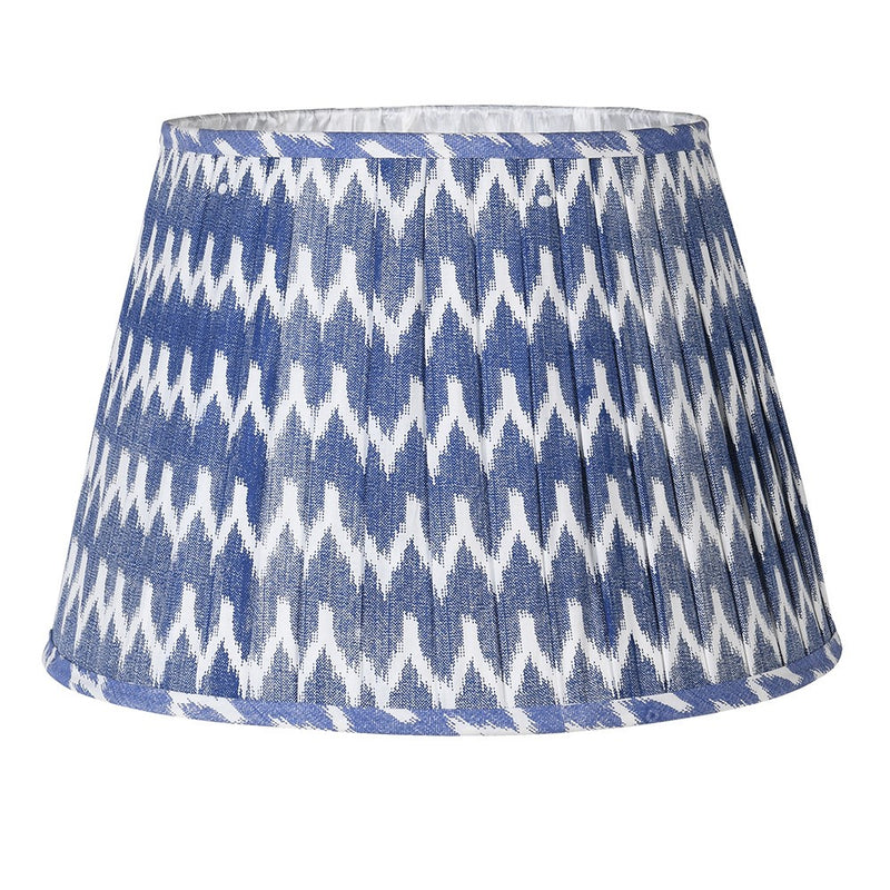 Blue and White Pleated Ikat Shade - Meadow Lane Ardee