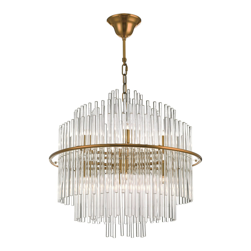Lukas 13 Light Pendant Antique Gold And Glass