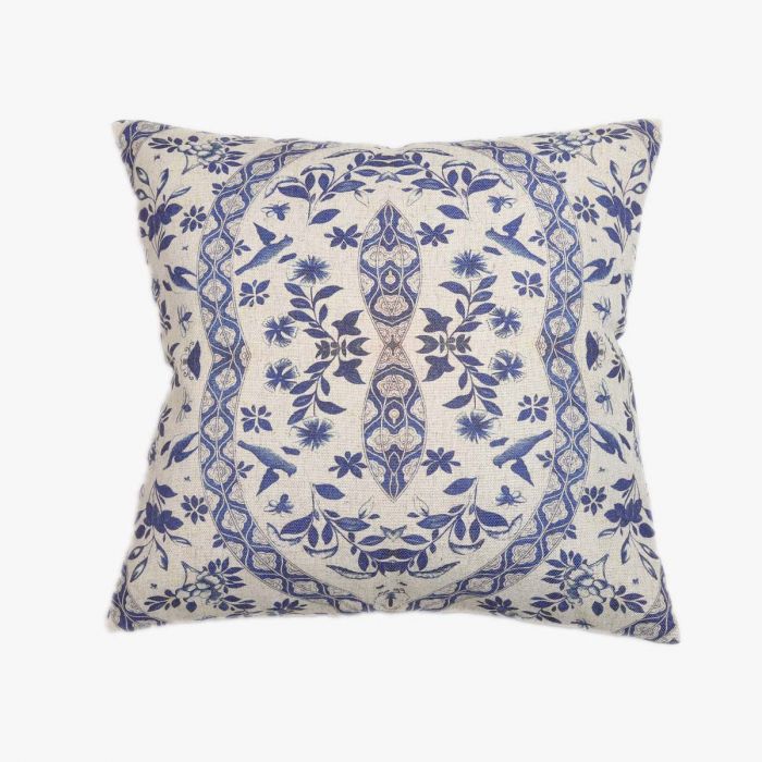 Porcelain Navy Cushion - Meadow Lane Ardee