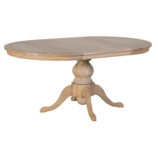 Weathered Oak Round Extending Dining Table - Meadow Lane Ardee