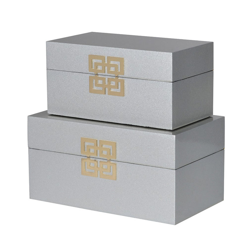 Silver Oriental Boxes Set of 2 - Meadow Lane Ardee