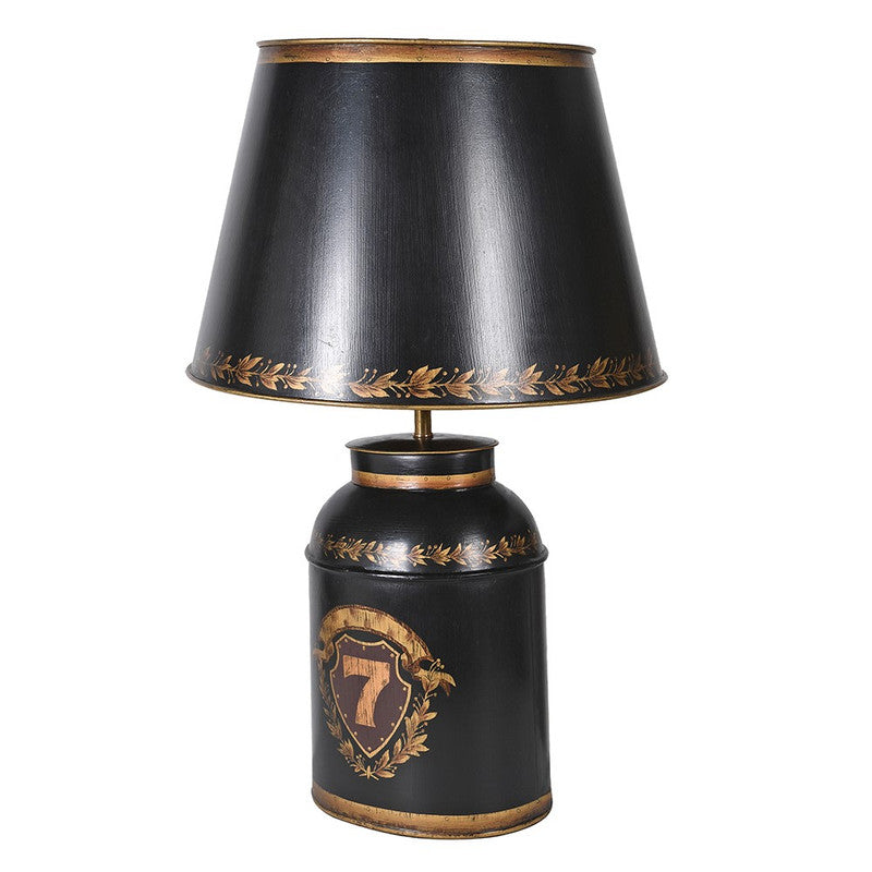 Black Tea Caddy Table Lamp with Timeless Elegance