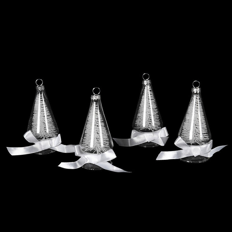 Set of 4 White Name Card Trees for Festive Ambiance