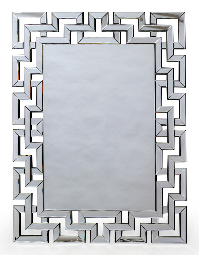 Large Rectangular "Grecian Key" Venetian Mirror - Meadow Lane Ardee