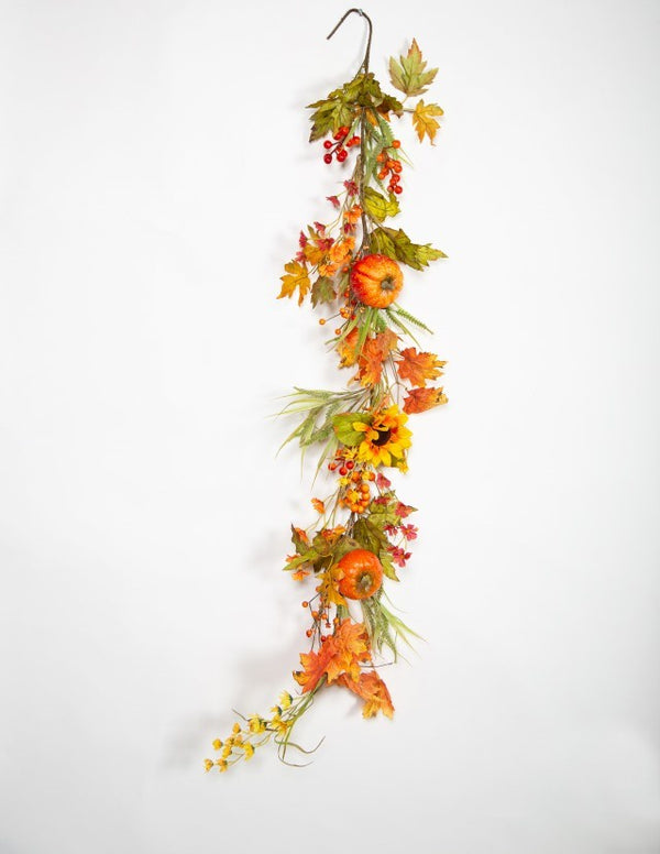 5' Garland with Sunflowers and Pumpkins - Meadow Lane Ardee