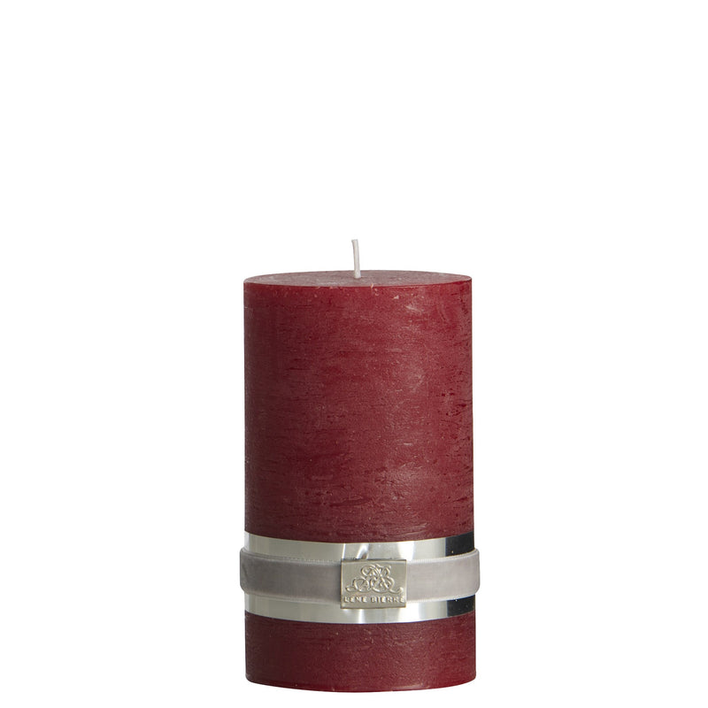 Lene Bjerre Rustic Pillar Candle Dark Red 12.5CM - Meadow Lane Ardee