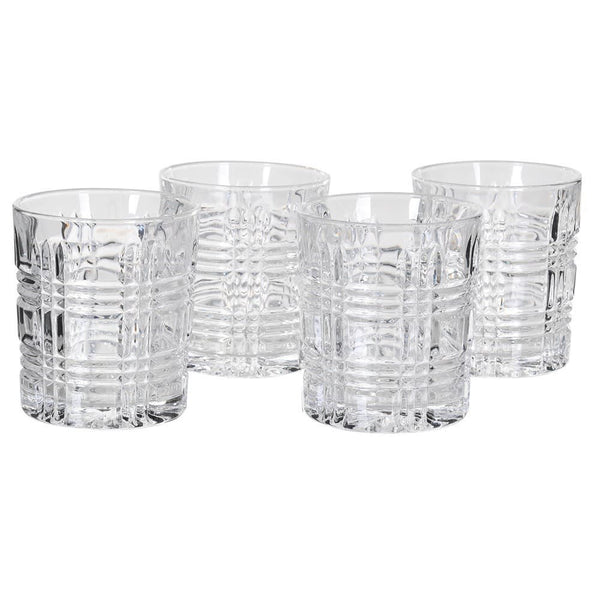 Set of Four Chequers Glass Tumblers - Meadow Lane Ardee
