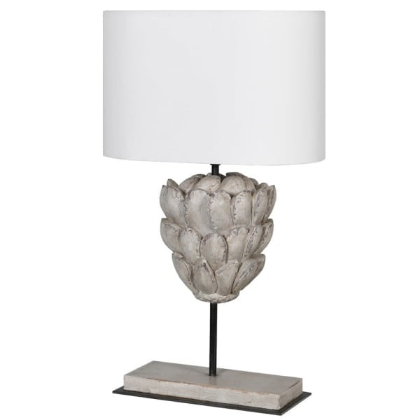 Aritchoke Lamp with White Cotton Shade - Meadow Lane Ardee