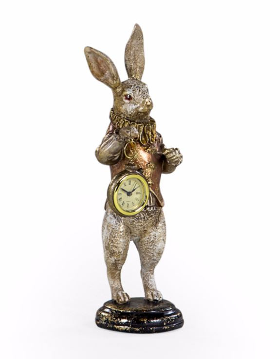 The White Rabbit Standing Clock Figure - Gold - Meadow Lane Ardee