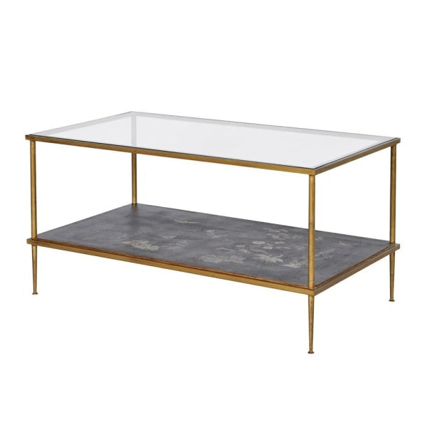 Gold Leaf and Glass Coffee Table - Meadow Lane Ardee
