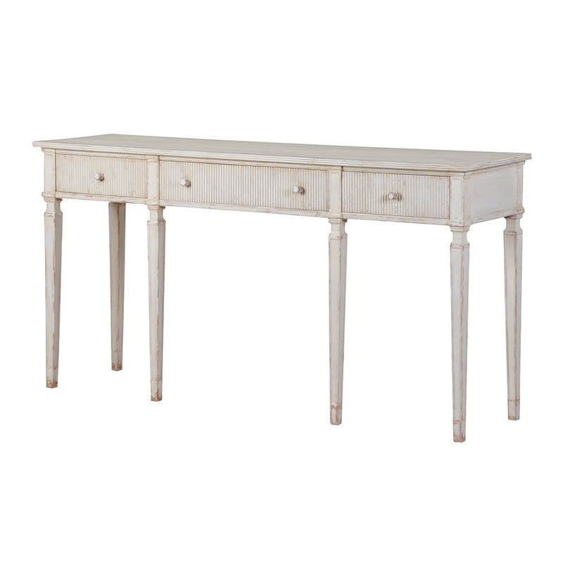 The Patterson Three Drawer Ribbed Hall Console  - Meadow Lane Ardee