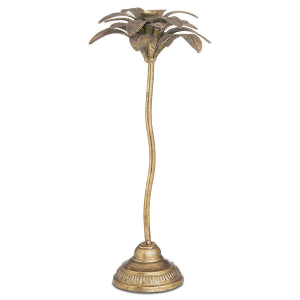 A/Q Bronze Palm Tree Candle Holder 20x44cm - Meadow Lane Ardee