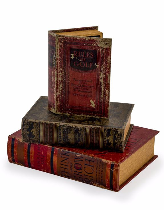 Antique Book Set Of 3 Storage Boxes - Meadow Lane Ardee